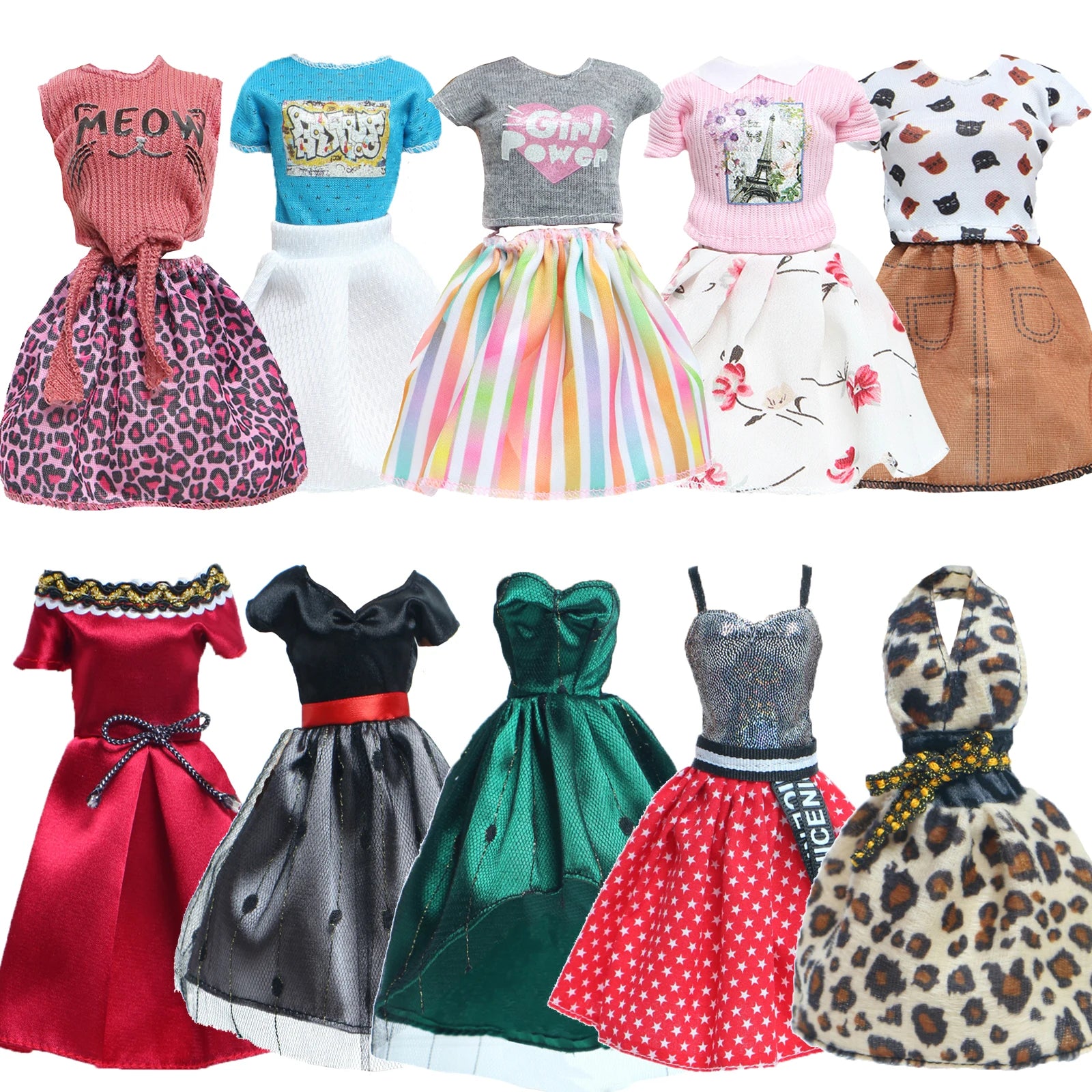 5 Set 3 Set Handmade Fashion Doll Outfit Daily Casual Wear Blouse Shirt Vest Bottom Pants Skirt Clothes for 1/6 Doll Accessor