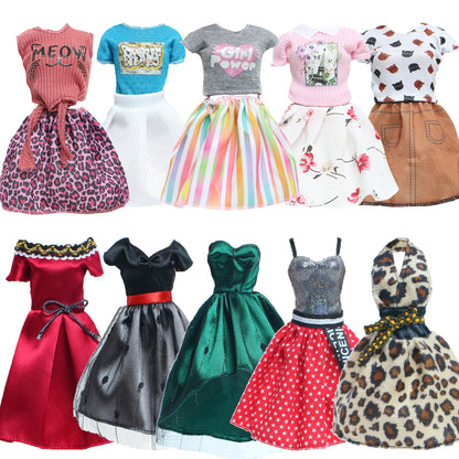 5 Set 3 Set Handmade Fashion Doll Outfit Daily Casual Wear Blouse Shirt Vest Bottom Pants Skirt Clothes for 1/6 Doll Accessor