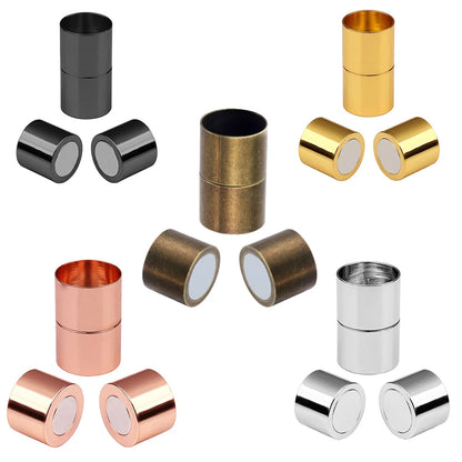 5 Sets/Lot 5 6 8 10 12 14mm Gold Color Strong Magnetic Clasps for Jewelry Making DIY Leather Cord Bracelet Connectors