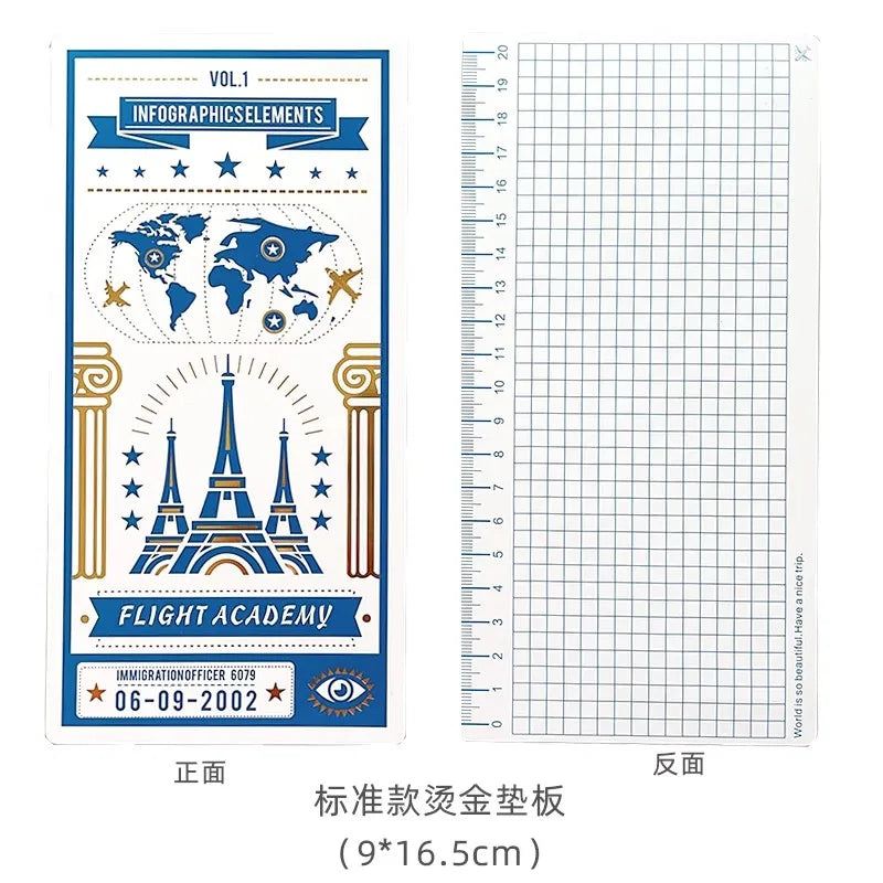 Multifunctional Traveler's Notebook Writing Mat with Grid Ruler Planner Journal TN Diary Writing Board PP Stationery Supplies
