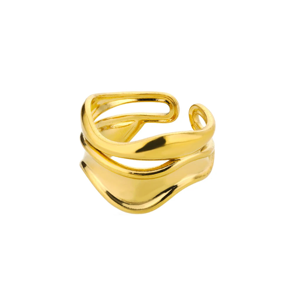 316L Stainless Steel Rings for Women Gold Color Never Fade Luxury Classic rings wedding couple rings Jewelry