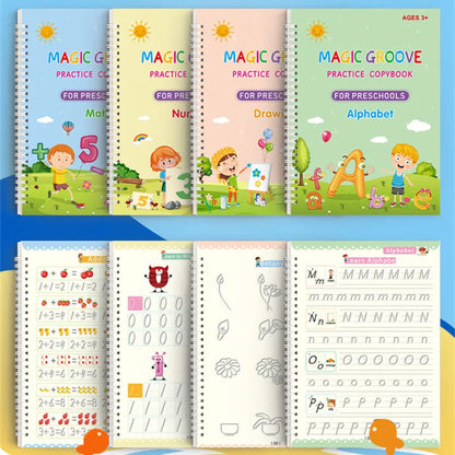 Reusable Magic Copybook Drawing Toys for Children Montessori Pen Control Training Writing Sticker Learning Educational Toy Ki