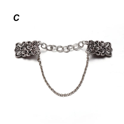 Women Carved Flower Cardigan Sweater Blouse Shawl Clips Shirt Collar Shawl Brooch Retro Duck Clip Clasps Charm Accessories Gi