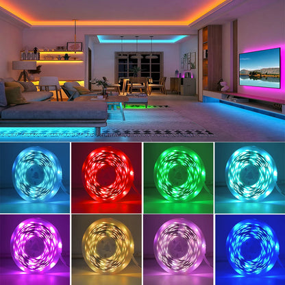 RGB Led Strip Lights 5m 10m 20m 30m Led Room Light with APP Control Flexible Ribbon Luces Led Tape for Room Bedroom Decoratio