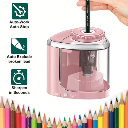 Electric Sharpener Assembly Desktop Automatic Pencil Sharpener Suitable To Pencils (6-8mm) for Students School Office Station