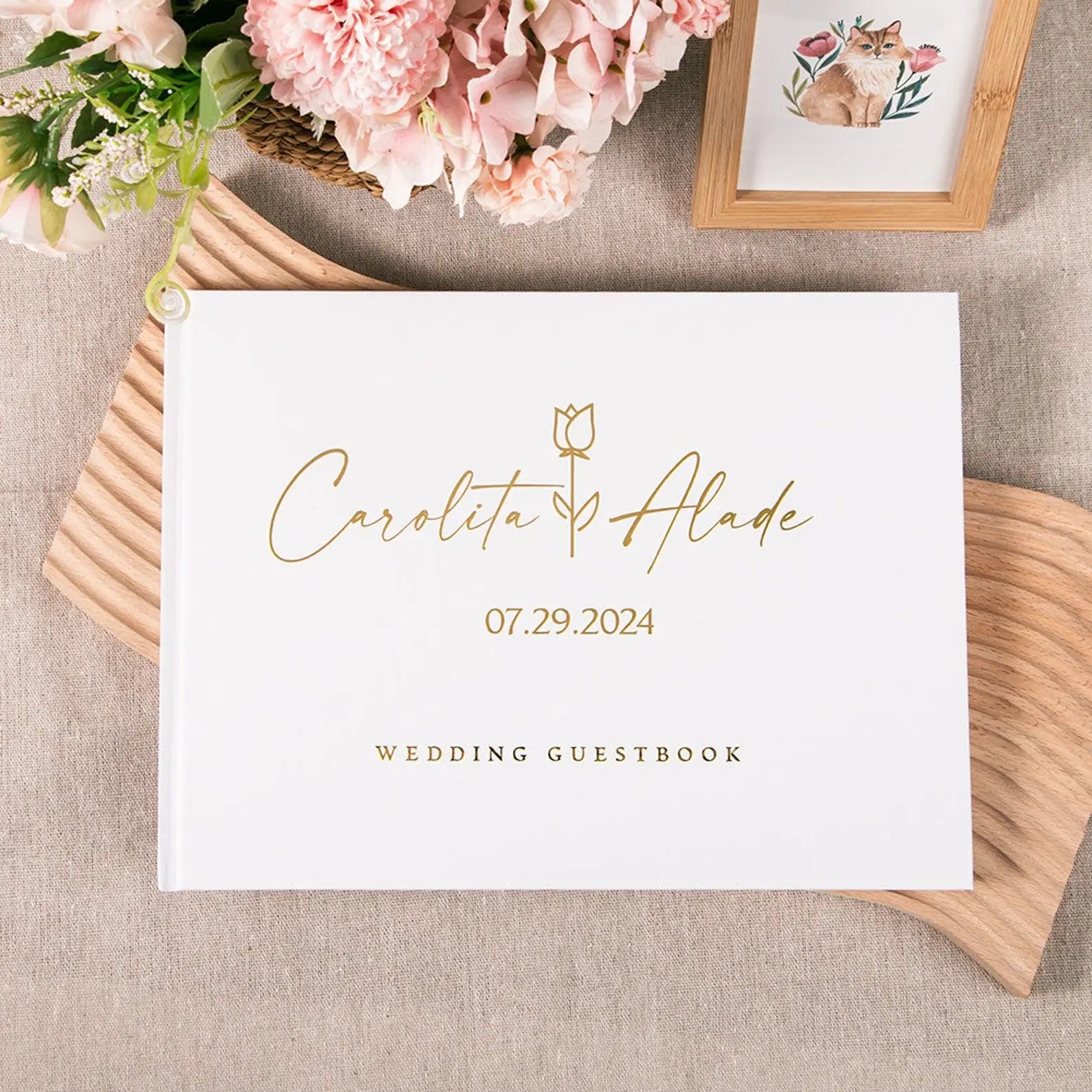 Custom Wedding Guestbook Personalized Guest Book Sign Engagement Photo Album Book Unique Wedding Guestbook Wedding Keepsake G