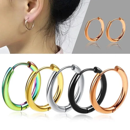 10/20Pcs Minimalist 316L Stainless Steel Small Hoop Earrings For Women Man Classic Round Earrings Fashion Ear Piercing Jewelr