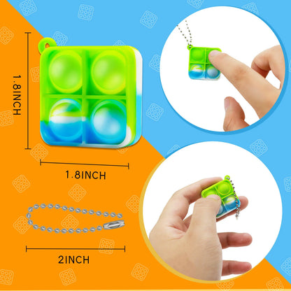 10-50pcs Mini Pop Keychain Toddler Sensory Fidget Toys Bulk Classroom Prizes Kids Birthday Party Favors Wedding Gift for Gues