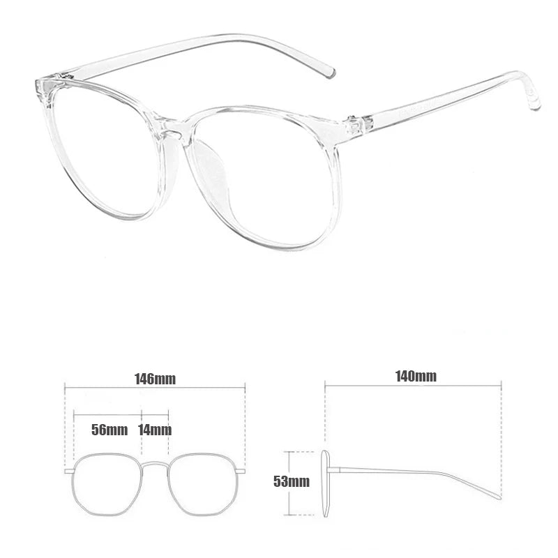 New Vintage Transparent Computer Glasses Frame Women Men Anti Blue Light Eyewear Blocking Glasses Optical Spectacle - B1