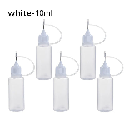 5pcs/set 5/10/20/30/50/100ML Needle Tip Glue Applicator Bottle for Paper Quilling DIY Scrapbooking Paper Craft Tool - White-1