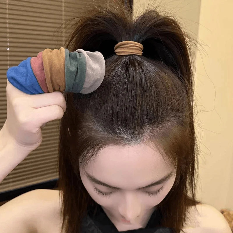 4 Set Solid Widen Thicken Hair Band Ropes Women Ponytail Holder Hair Tie Scrunchies Rubber Bands Korea Fashion Hair Accessori