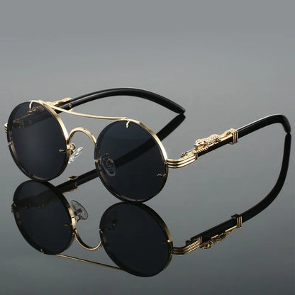 Vintage Round Sunglasses Men Fashion Double Bridge Multicolor Shades Women Retro Trendy Brand Luxury Design Sun Glasses