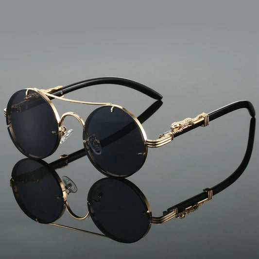 Vintage Round Sunglasses Men Fashion Double Bridge Multicolor Shades Women Retro Trendy Brand Luxury Design Sun Glasses