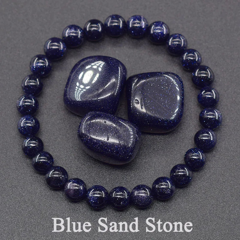 Real 5A Natural Lapis Lazuli Stone Beads Bracelet Homme Elastic Energy Healing Jewelry for Women Gift for Boyfriend - 27 Blue