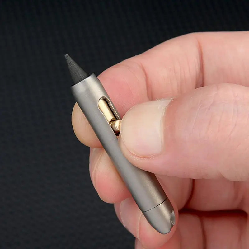Graphite Alloy Eternal Pen Mini Titanium Alloy Non-sharpening Erasable Pencil Portable Key Pendant Pocket Pen Emergency Writi