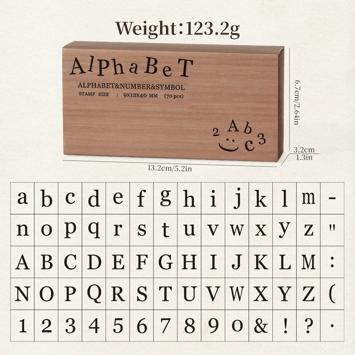 Journal GO 70pcs/set Wooden Rubber Alphabet Letter Number Stamp Set for Card Collage Junk Journal Scrapbooking DIY Standard S