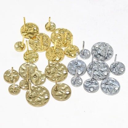 20pcs 6-12mm Stainless Steel Earring Studs Pins Craft Findings for Stud Earrings DIY Jewelry Making Accessories Findings