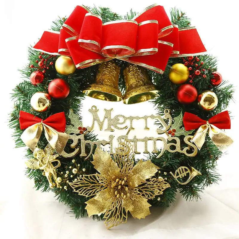 Christmas Decoration Handmade Simulation Christmas Wreath Door Hanging Window Props Exquisite High Quality Home Decor - a