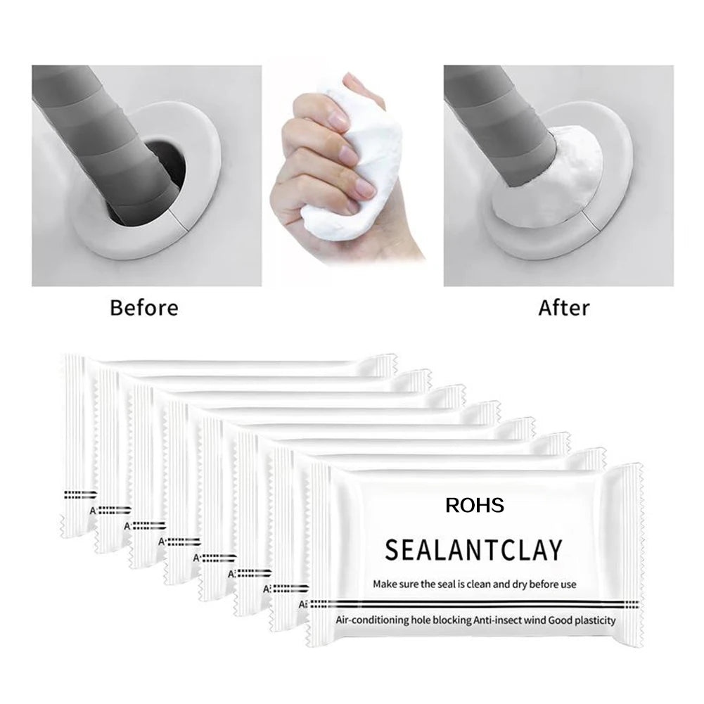 5/10/15Pcs White Seal Putty Waterproof Duct Seal Repair Sealing Clay & Moldable Silicone Putty Ideal for Sealing Wall Holes