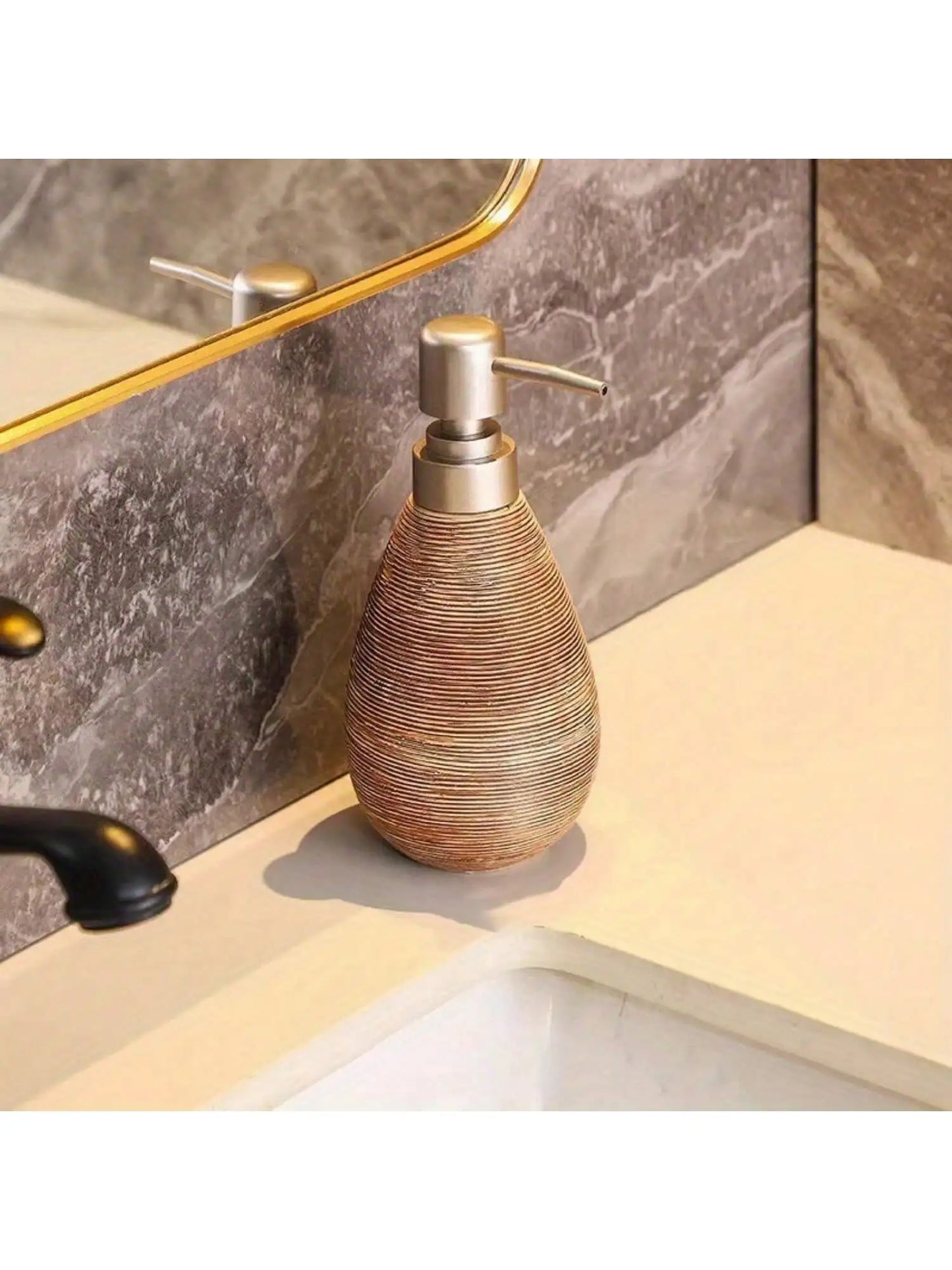 Creative Retro Style Ceramic Push-Type Soap Dispenser With Pump, Hand Soap Bottle, Suitable For Bathrooms Kitchens And Toilet