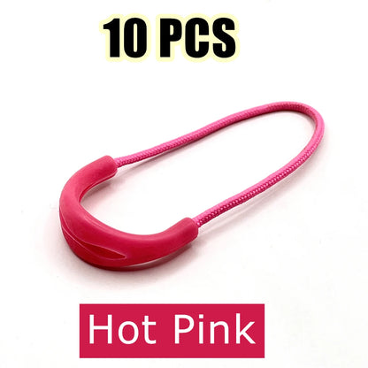 10 Pcs/Pack Mix Color Zipper Pull Cord Zipper Head Pull Puller End Fit Rope Tag Fixer Zip Cord for Garment Bags Accessory - H