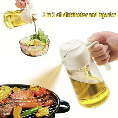 2 in 1 200/300/500ml Oil Spray for Kitchen Spray Oil Bottle Oil Washer Vinegar Soy Sauce Sprayer Containers Washer