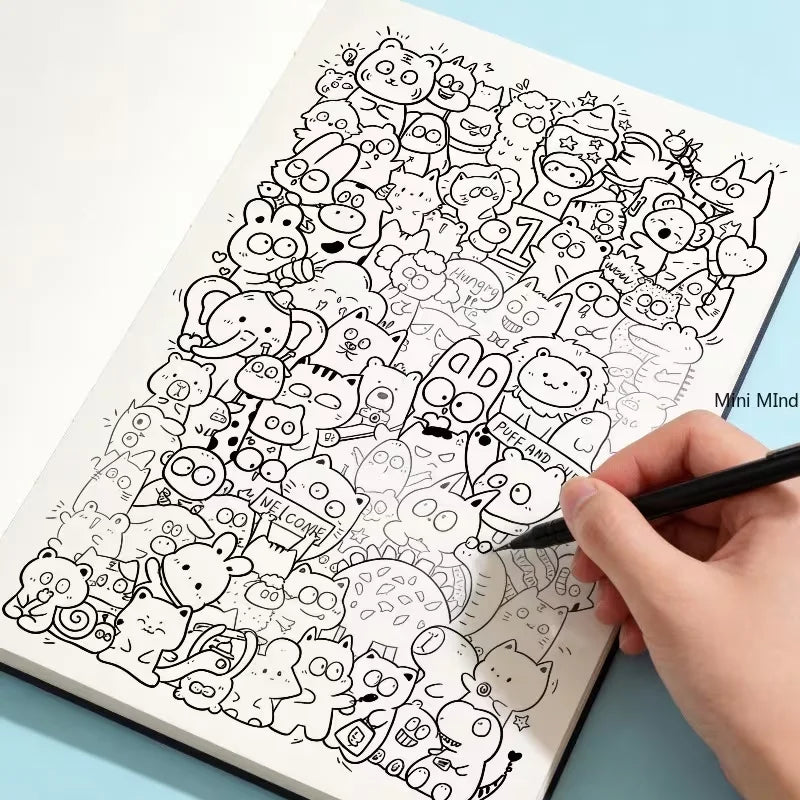 A sketchbook for copying and coloring with random patterns that are not repetitive. - 55pcs
