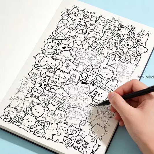 A sketchbook for copying and coloring with random patterns that are not repetitive.