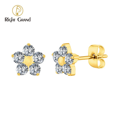 Right Grand ASTM F136 Titanium 20G Tiny Flower CZ Stud Earrings Minimalist Wedding Cartilage Earrings Jewelry Gift for Women