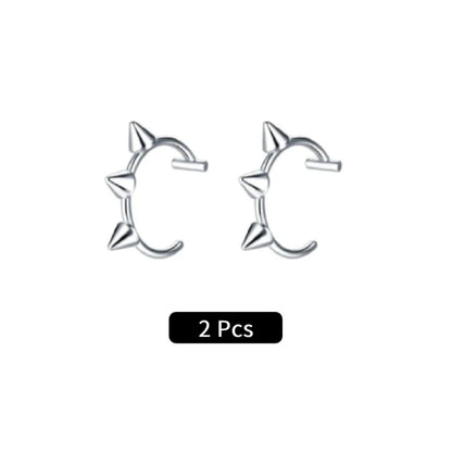 2Pcs/6Pcs Stainless Steel Fake C Clip Lip Ring Labret Piercing Earring Fake Nose Piercing Cool Women Body Jewelry Non-Pierced