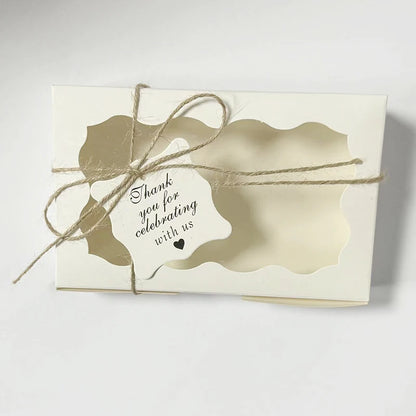 10/20Pcs Kraft Paper Cake Candy Boxes Rectangle Open Window Wedding Jewelry Chocolate Gift Packaging Boxes Baking Party Suppl