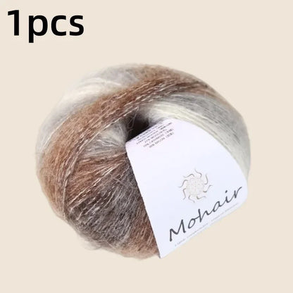 Crochet Yarn, Gradient Mohair Soft Cotton Yarn, DIY Knitting Yarn for Baby Sweater, Baby Hat, Cozy Scarf Projects