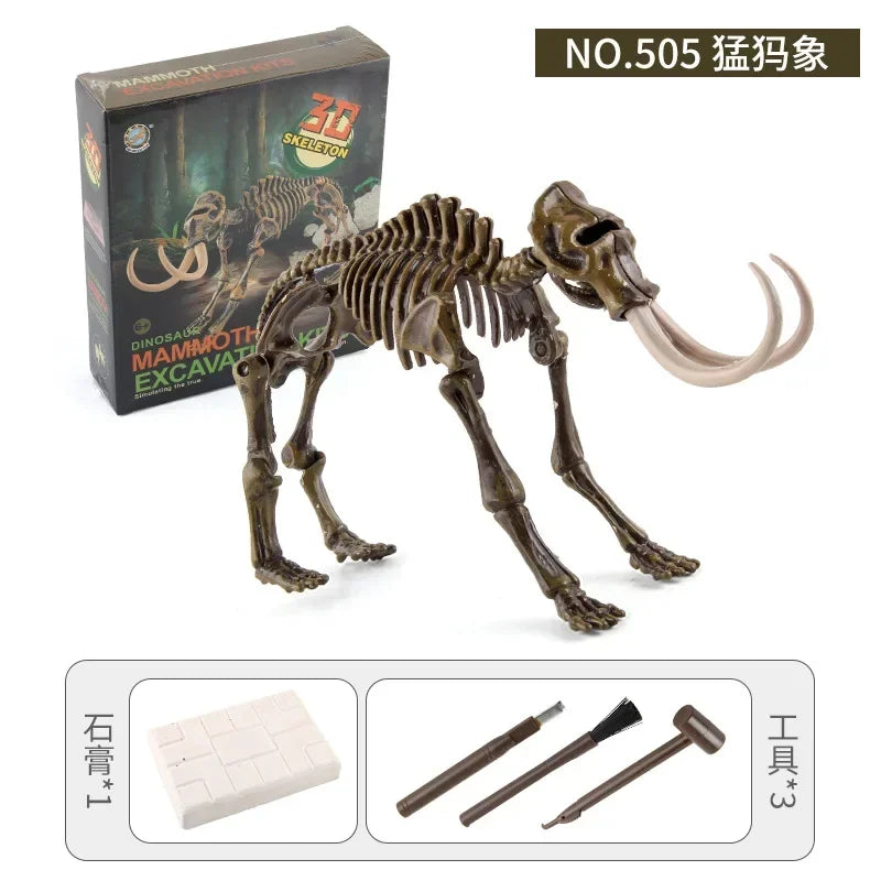 Dinosaur Excavation Fossil Archaeology Scientific and Educational Toy DIY Assembly Simulation Dinosaur Skeleton Animal Model