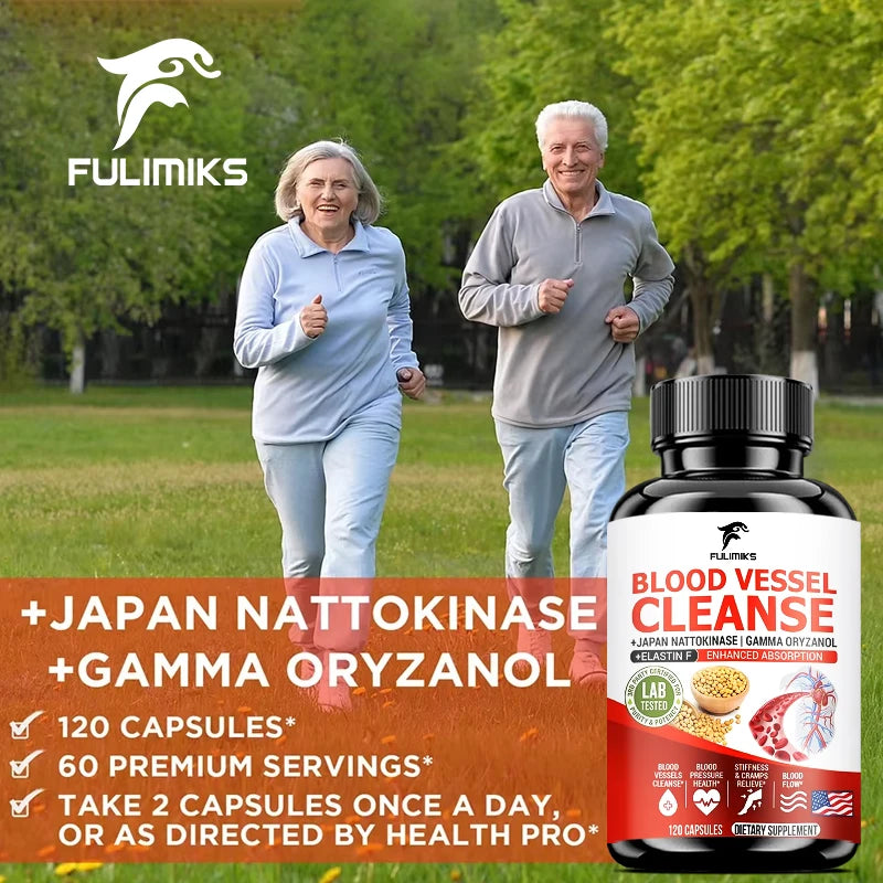 Blood Vessel Cleanse Capsules, Clean Flexible Vessels Heart Blood Promote The Best Blood Circulation And Prevent Muscle Cramp