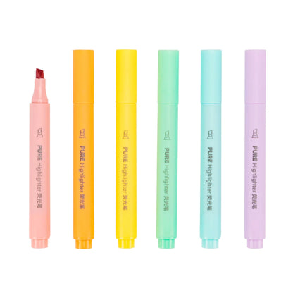 6Pcs/set Pastel Color Macaron Highlighter Pen Marker Pens Fluorescent Pen Drawing Highlighters Cute Stationery School Supplie