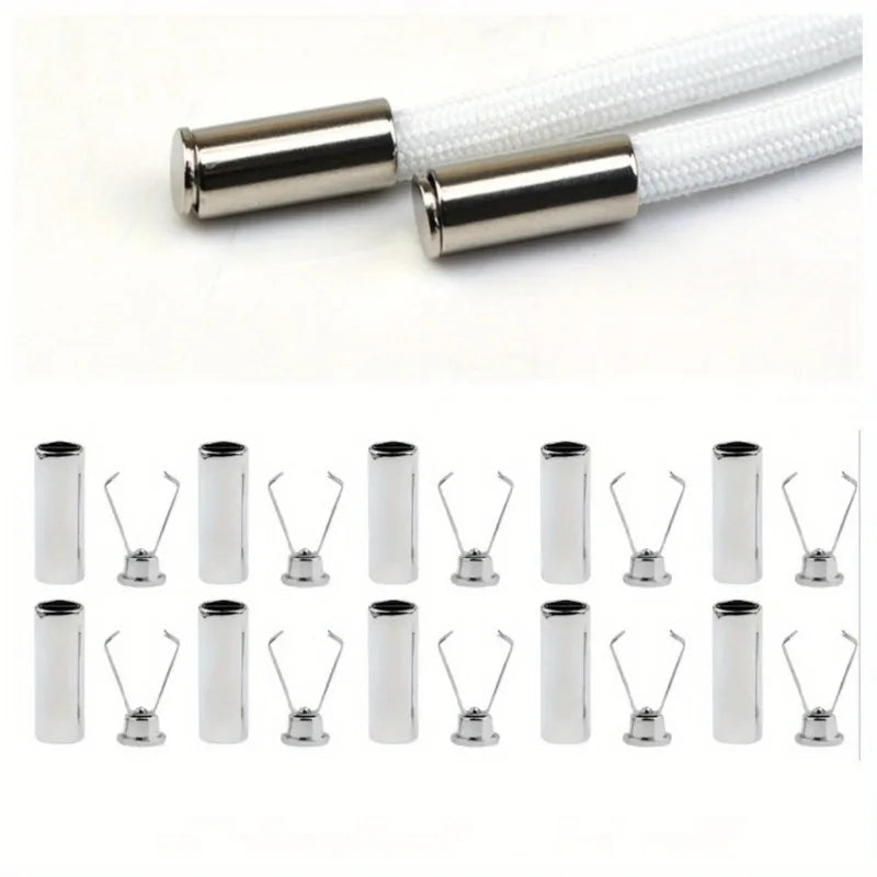 10pcs Heavy Duty Cord Locks Adjustable Metal Clips Secure Fastening for Shoelaces Bags Hoodies DIY Crafts Organizing Cables -
