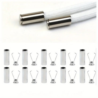 10pcs Heavy Duty Cord Locks Adjustable Metal Clips Secure Fastening for Shoelaces Bags Hoodies DIY Crafts Organizing Cables -