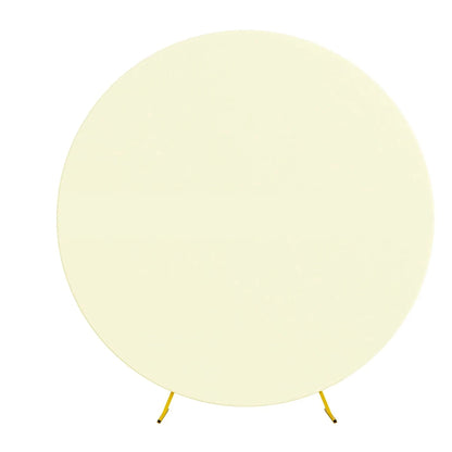 Pure Color Circle Round Backdrop Cover Wedding Baby Shower Birthday Party Decor Elastic Photo Background（Without Shelf）