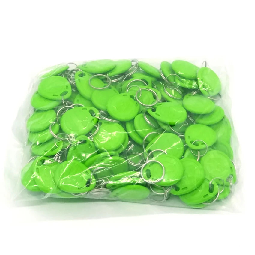 10 Colors 100pcs/Lot RFID Tag Proximity ID Token Tag Key Ring 125Khz RFID Card Black Red Green Gray Yellow Blue