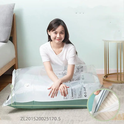 No Need Pump Vacuum Bags Large Plastic Storage Bags for Storing Clothes Blankets Compression Empty Bag Covers Travel Accessor