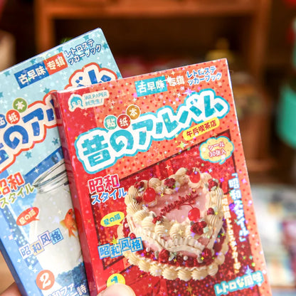 30sheets Showa Fantasy Series Kawaii Flash Die Cut Sticker Book DIY Junk Journal Diary Scrapbooking Material Stationery Stick