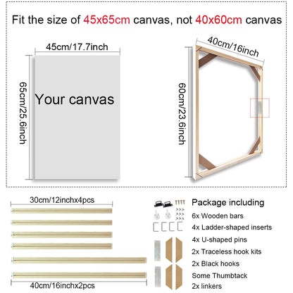 Various Sizes Canvas Frame Wooden Frames Natural Wooden Photo Oil Painting Canvas Diamond Painting Frames Canvas Wood Wall Fr