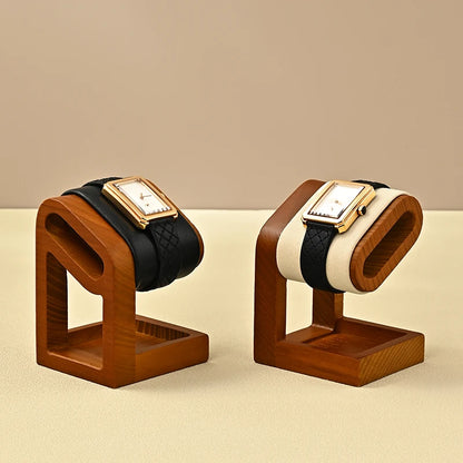 WoodTen Solid Wood Watches Display Stands Base Watch Necklace Bracelet Organizer Rack Bangle Scrunchie Headband Showcase Stan