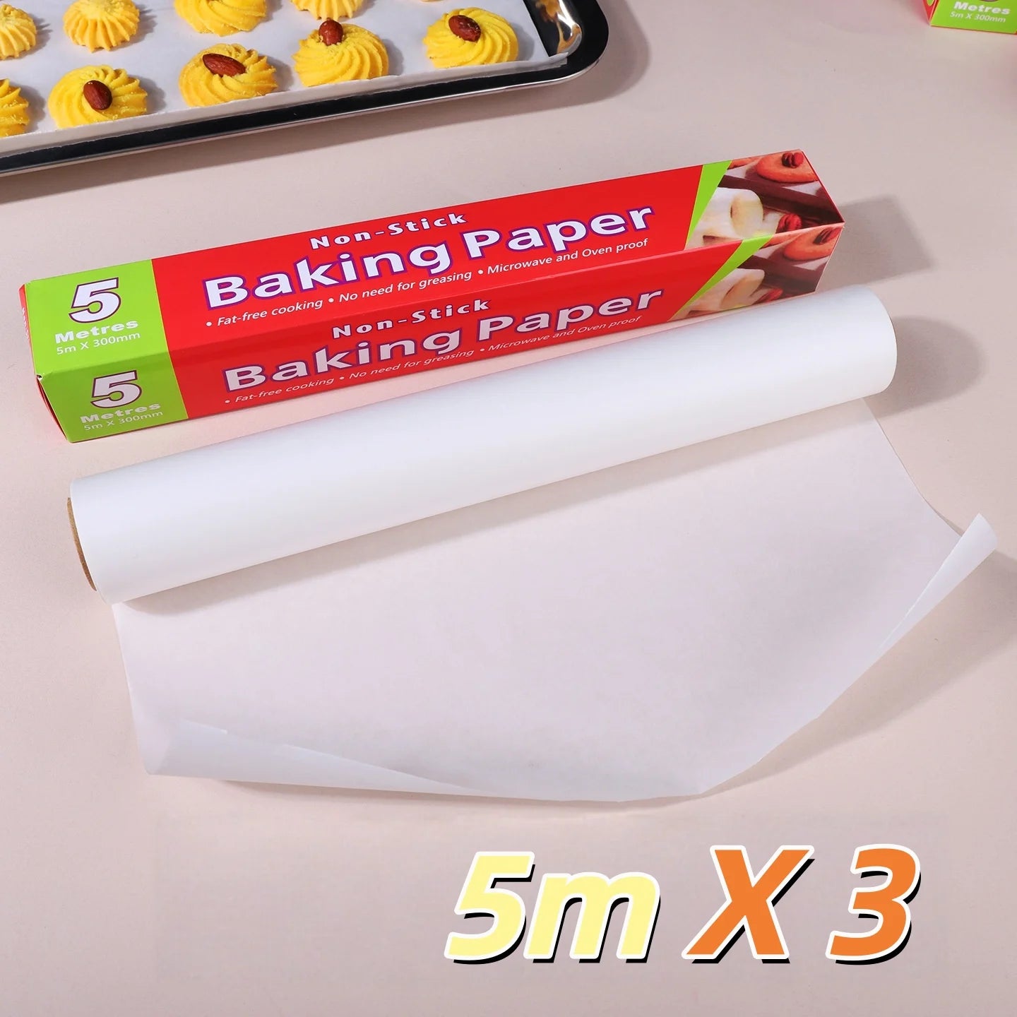 Parchment Paper Baking Sheets, Non-Stick Precut Baking Parchment, for Baking Grilling Air Fryer Steaming Bread Cup Cake Cooki