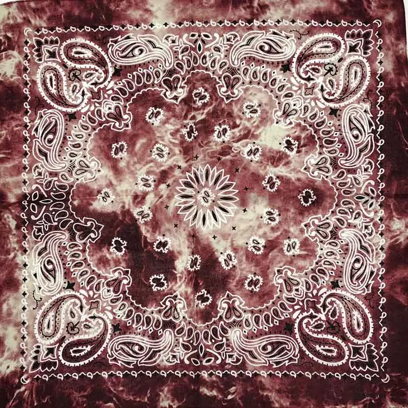 New Fashion Hip Hop 100% Cotton Bandana Square Scarf 55cm*55cm Black Red Paisley Headband Printed For Women/Men/Boys/Girls - 