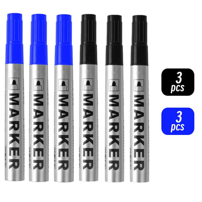Permanent Paint Marker Pen Waterproof Black Pen for Tyre Oily Markers Quick Drying Signature Pen Stationery Supplies - 3blue 