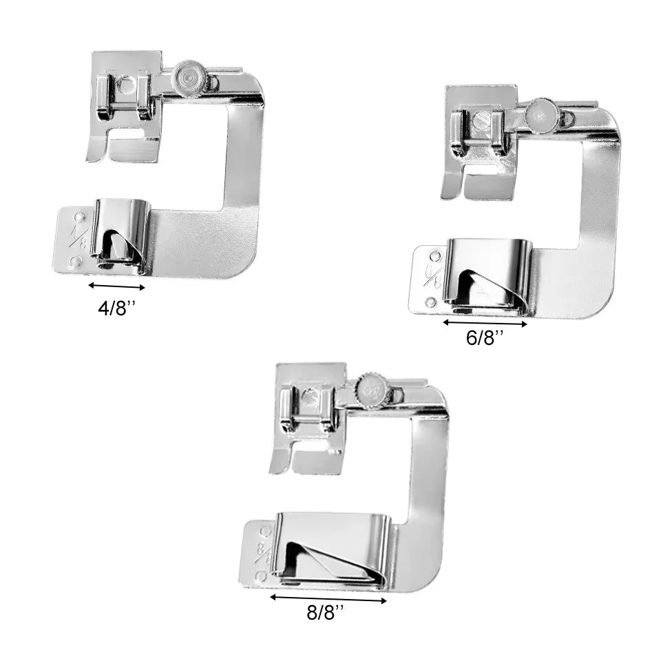 Sewing Hemming Set 1/3Pcs Wide Hem Foot 1Pc Or 3Pcs Narrow Rolled Hem Presser Feet For Brother Singer Low Shank Sewing Machin