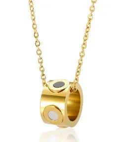 Stainless Steel Creative Steel Ball Chain Necklace - C23 Gold