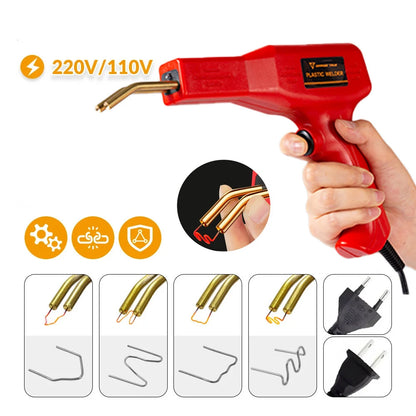 Plastic Welder Hot Nail Gun with 200-800 Nails for Car Bumper PVC Repair Garage Tool Kit Machine Welding