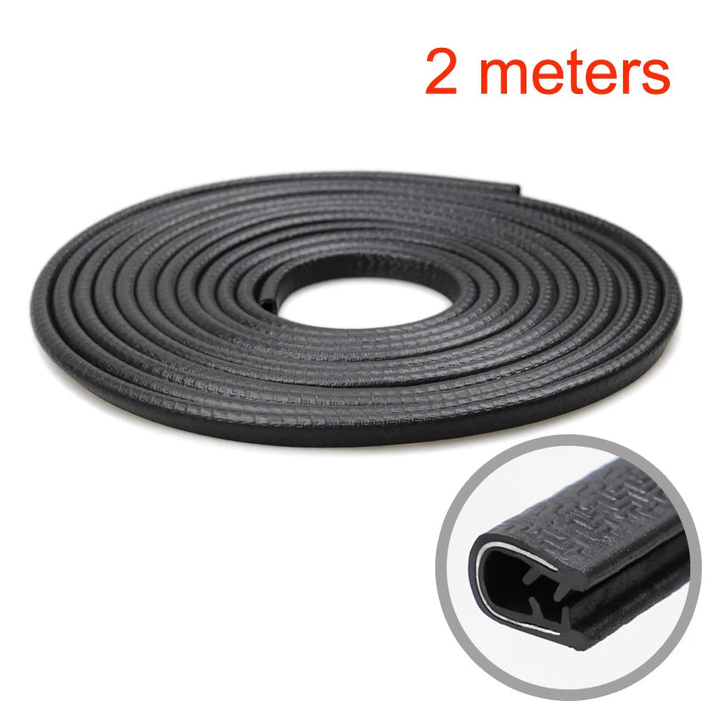 SEAMETAL Car Door Edge Seal Strip 2/5/10m U-Shape Auto Door Protector Guard Trim Anti-Scratch Weather Strip Decoration Sticke